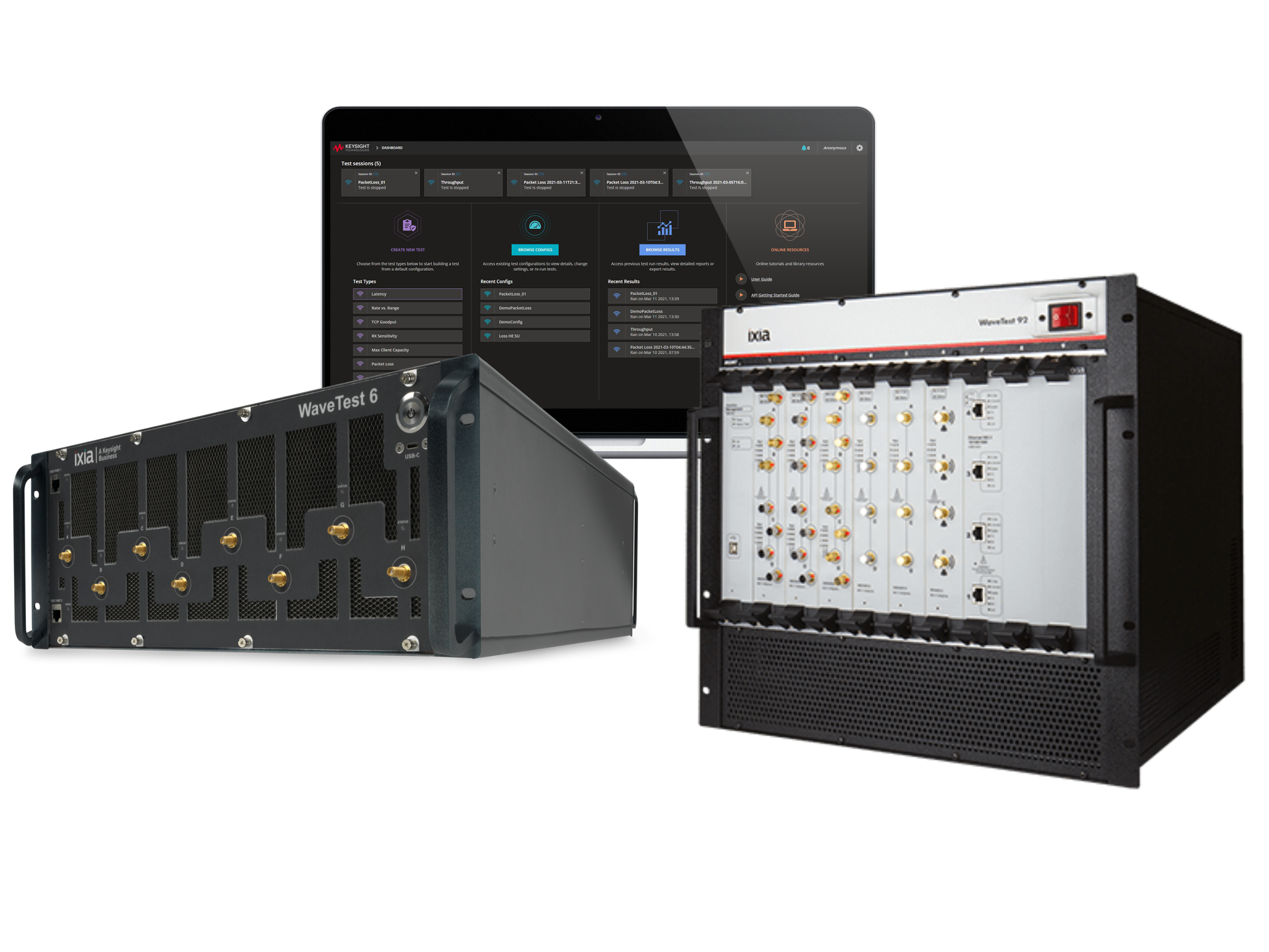 Keysight Wi-Fi Test Solutions combine the latest WaveTest platform with the proven IxVeriwave solution, offering comprehensive tools to validate Wi-Fi performance, QoS, and user experience in enterprise, service provider, and device environments.